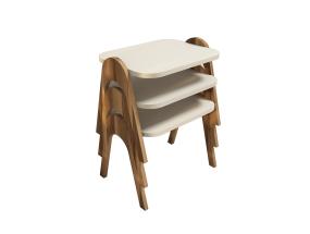 Mööblikomplekt lauad Paris - Walnut, Cream