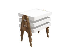 Mööblikomplekt lauad Roma - Walnut, White