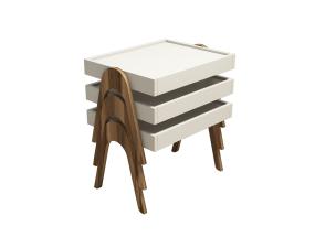 Mööblikomplekt lauad Roma - Walnut, Cream