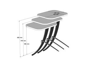Mööblikomplekt lauad Pion - Walnut