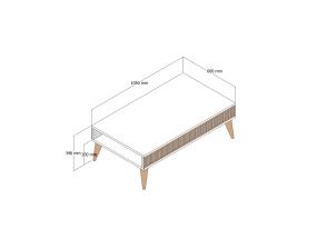 Kohvilaud Milan - Walnut, Cream