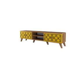 TV laud Class - Walnut, Yellow