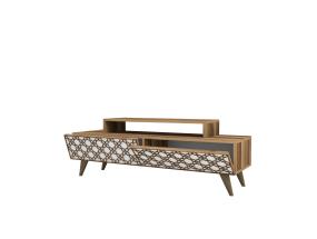 TV laud City - Walnut, White