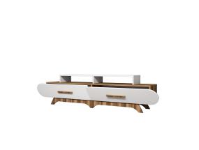 TV laud Flora - Walnut, White