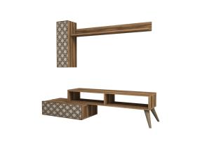 TV laud Planet - Walnut, Cream