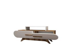 TV laud Rose - Walnut, White