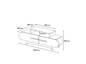 TV laud Rose - Walnut, Yellow