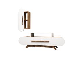 TV laud Rose S - Walnut, White