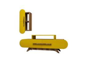 TV laud Rose S - Walnut, Yellow