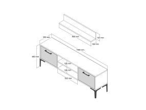 TV laud Riga - White