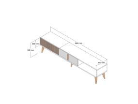 TV laud Milan Alt - Walnut, White