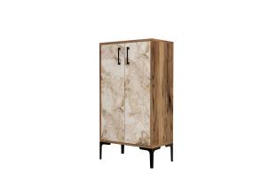 Prag - Walnut, White Marble