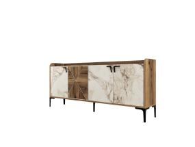 Venedik - Walnut, White Marble