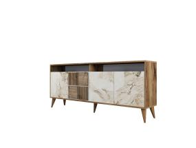 Milan - Walnut, White Marble