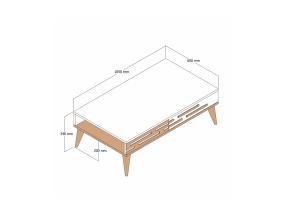 Kohvilaud Valensiya - Walnut, Cream