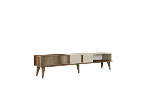 TV laud Milan - Walnut, Travertine