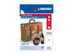 Lomond PET Film for inkjet printers, White Glossy, Self-Adhesive A4, 10 sheets