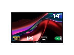 Verbatim 49590 Portable Monitor LIGHT 14'' IPS FHD 1920x1080 6ms 250cd/m2 60Hz, Black