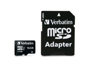 Verbatim 44082 Premium U1 Micro SDHC Memory Card 16GB + microSD to SD Adapter