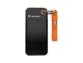 Verbatim 32193 Pocket SSD Drive 1TB, USB-C 3.2 Gen 2, M.2, up to 1000MB/s, Black/Orange