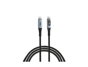 Verbatim 31848 Sync &amp; Charge Cable USB-C to USB-C 100W 480Mbps 120cm, Power Display, Grey/Black