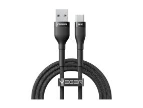Veger Cable USB-A to USB-C PD 11V 6A 66W AC04 1.2m, Black