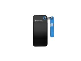 Verbatim 32195 Pocket SSD Drive 2TB, USB-C 3.2 Gen 2, M.2, up to 1000MB/s, Black/Blue