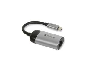 Verbatim 49146 USB-C to Gigabit Ethernet Adapter, USB 3.1 GEN 1, Gigabit Ethernet, Grey/Black