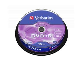Verbatim 43498 DVD+R AZO 4.7GB 16X Matt Silver Surface Discs (10 pcs/Pack)