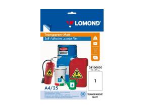 Lomond PET Laserjet Film Self Adhesive Transparent Matte A4, 25 sheets