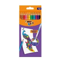 BIC Kids Evolution Illusion erasable pencil crayons box of 12 pcs