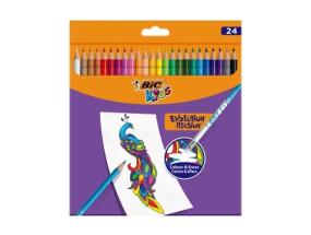 BIC Kids Evolution Illusion erasable pencil crayons 24 colours