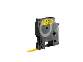 DYMO D1 Standard 40918 (S0720730) Label Tape, 9mm x 7m, Black on Yellow