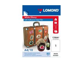 Lomond PET Film for inkjet printers, White Glossy, Self-Adhesive A4, 10 sheets