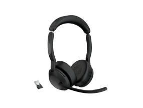 Jabra Evolve2 55 UC Stereo Link380a Wireless Headset, Bluetooth, USB-A, Black