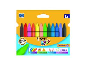 BIC Wax Crayons Plastidecor Triangle 12 colours 000789