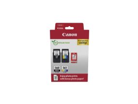Canon CRG PG-560/CL-561 + Photo Paper Value Pack (3713C008) Ink Cartridge Multipack, BK/CMY