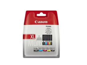 Canon PGI-550XL PGBK/CLI-551 (6431B009) Ink Cartridge Multipack, PGBK/C/M/Y/BK