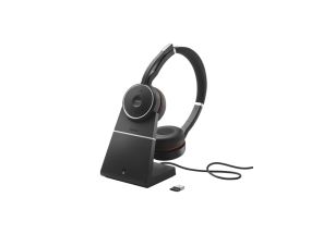 Jabra Evolve 75 SE UC Stereo Wireless Bluetooth Headset, With Charging Stand