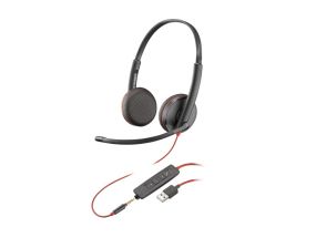 POLY Blackwire 3225 Stereo Wired Headset, USB-A, Black