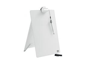 Glass Desktop Whiteboard Easel Nobo Brilliant White 22x30cm