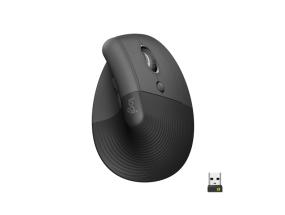 Logitech Lift Wireless Mouse, RF Wireless + Bluetooth, 4000 DPI, Graphite
