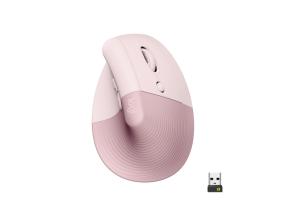 Logitech Lift Vertical Wireless Mouse RF Wireless + Bluetooth, 4000 DPI, Rose