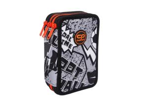 Triple decker pencil case with equipment CoolPack Jumper 3 Grey Ball