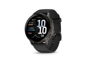 Garmin Venu 4 Smart Watch 45 mm Slate / Black Silicone Band