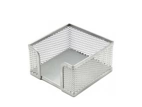 Note paper box Forpus, 9.5x9.5cm, silver, perforated metal 1005-007