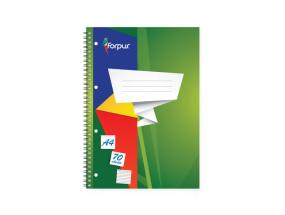 Exercise book with spiral  Forpus, A4/70, lined, soft cover  0722-022