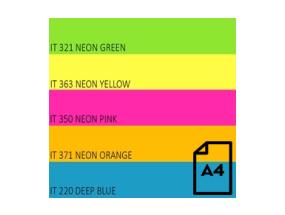 Color Neon paper Double A, 75g, A4, 500 sheets, Rainbow 4, 5 Neon Colors