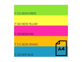 Color Neon paper Double A, 75g, A4, 100 sheets, Rainbow 4, 5 Neon Colors