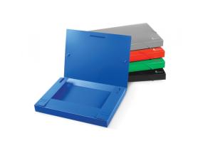 Folder-case with rubbers Forpus, A4 / 30 mm, plastic, blue